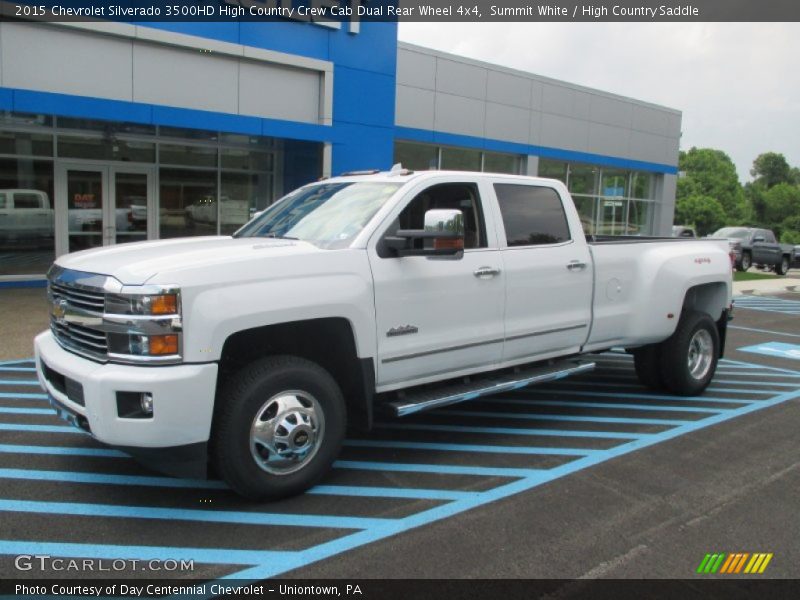 Summit White / High Country Saddle 2015 Chevrolet Silverado 3500HD High Country Crew Cab Dual Rear Wheel 4x4