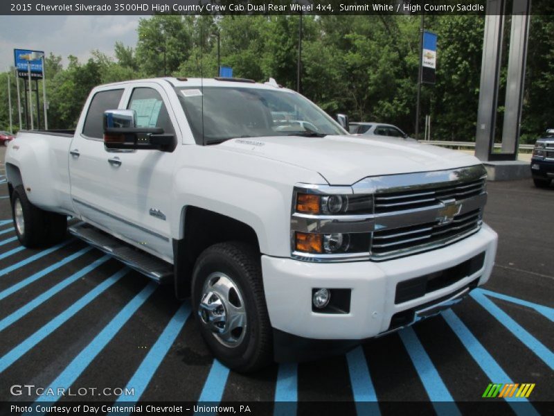 Summit White / High Country Saddle 2015 Chevrolet Silverado 3500HD High Country Crew Cab Dual Rear Wheel 4x4