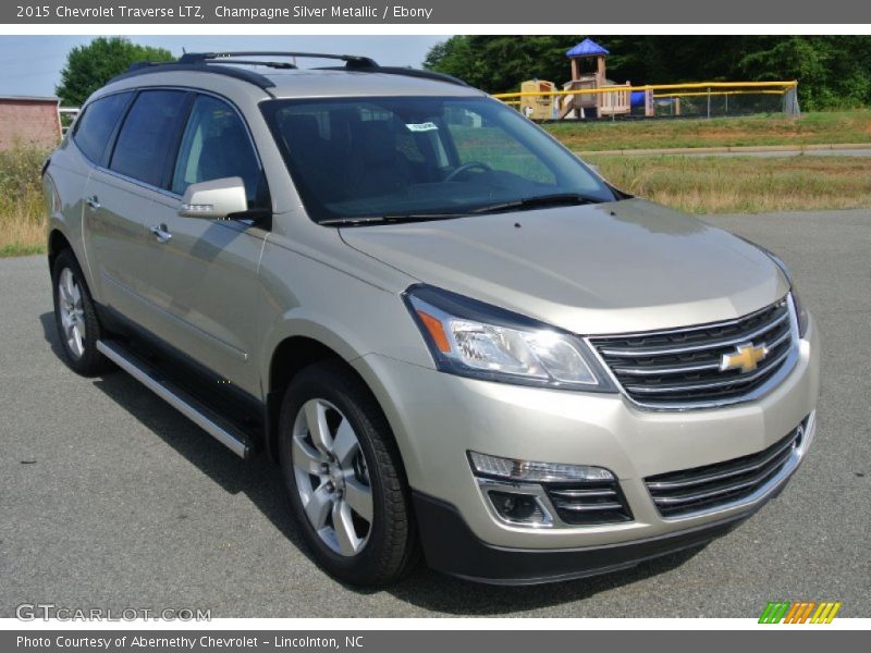 Champagne Silver Metallic / Ebony 2015 Chevrolet Traverse LTZ