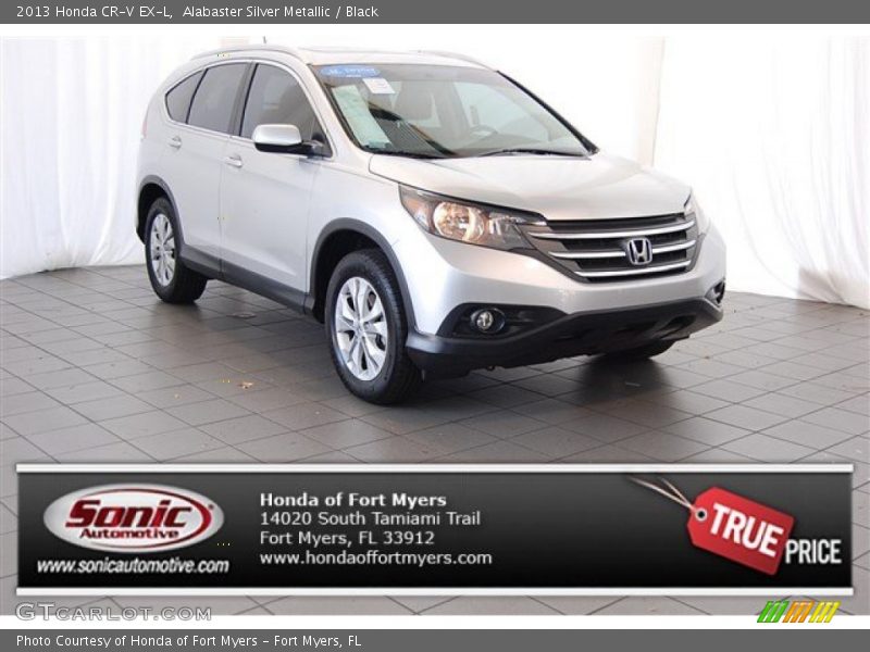 Alabaster Silver Metallic / Black 2013 Honda CR-V EX-L