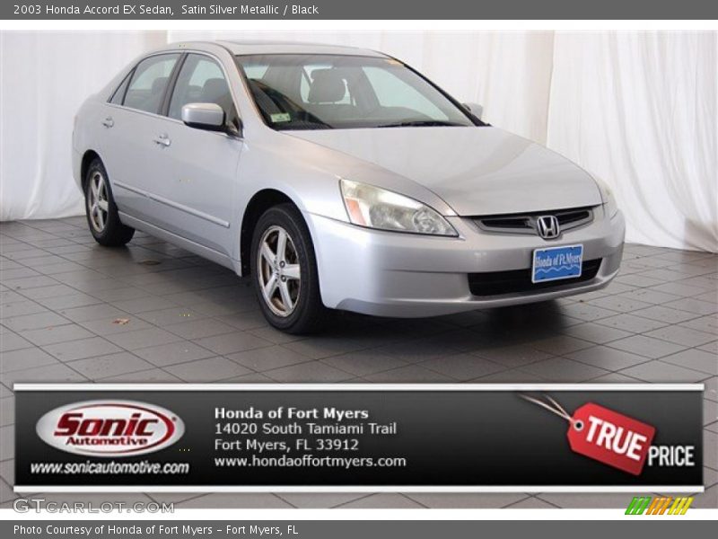 Satin Silver Metallic / Black 2003 Honda Accord EX Sedan