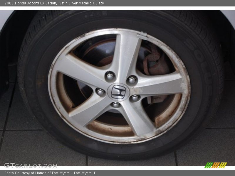 Satin Silver Metallic / Black 2003 Honda Accord EX Sedan