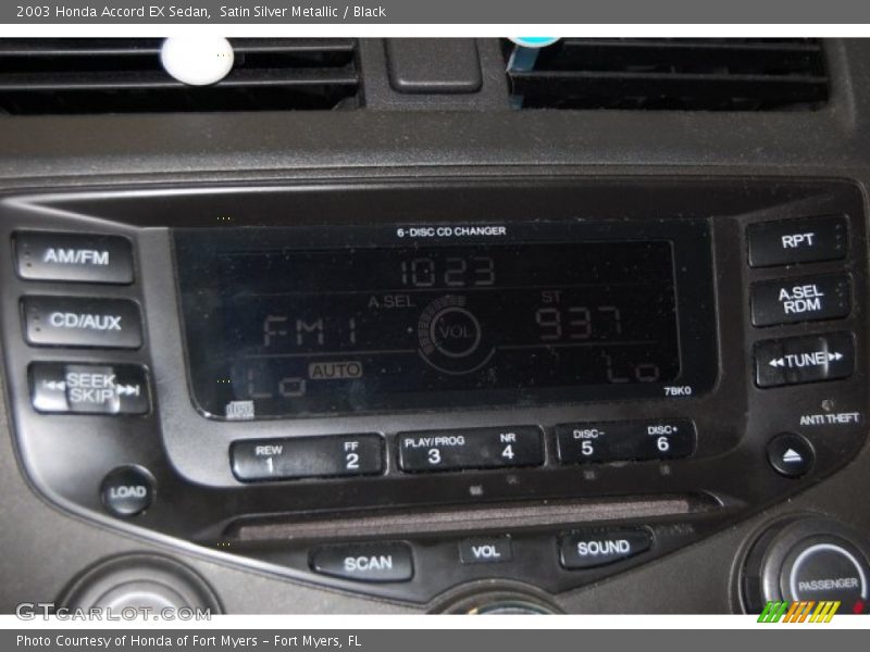 Satin Silver Metallic / Black 2003 Honda Accord EX Sedan