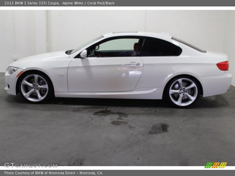 Alpine White / Coral Red/Black 2013 BMW 3 Series 335i Coupe