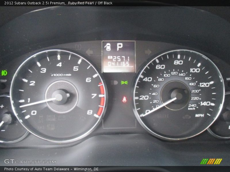 Ruby Red Pearl / Off Black 2012 Subaru Outback 2.5i Premium