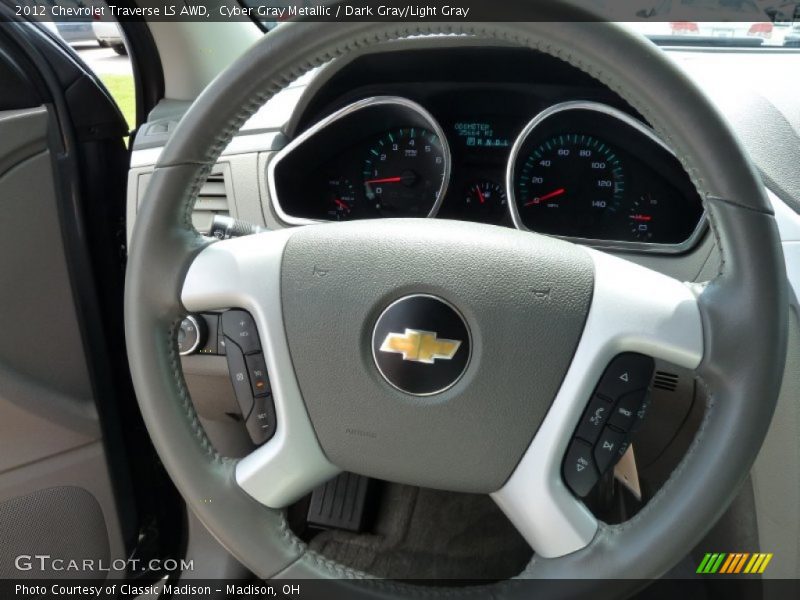 Cyber Gray Metallic / Dark Gray/Light Gray 2012 Chevrolet Traverse LS AWD