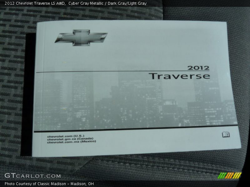 Cyber Gray Metallic / Dark Gray/Light Gray 2012 Chevrolet Traverse LS AWD