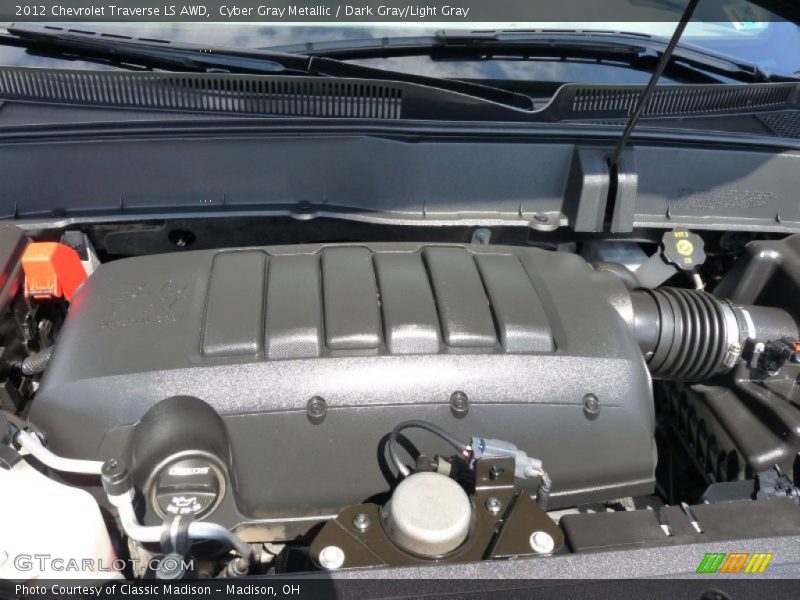 Cyber Gray Metallic / Dark Gray/Light Gray 2012 Chevrolet Traverse LS AWD