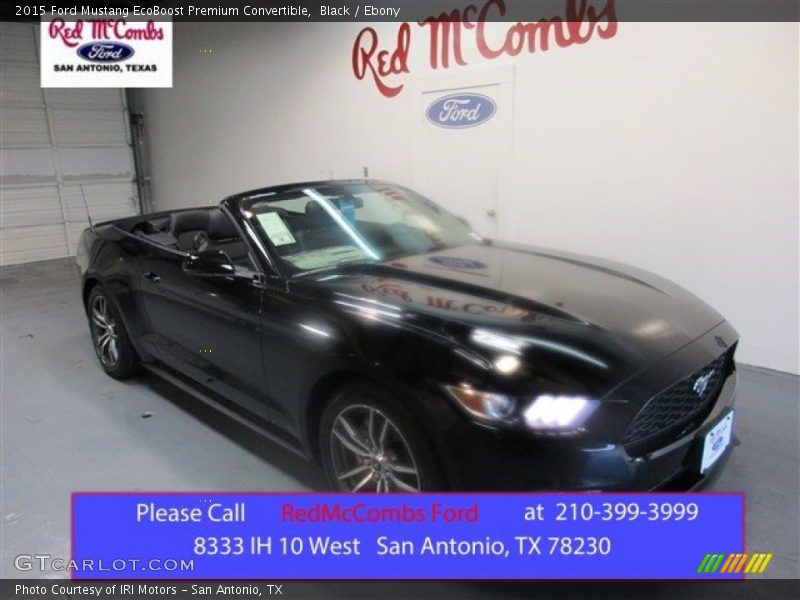 Black / Ebony 2015 Ford Mustang EcoBoost Premium Convertible