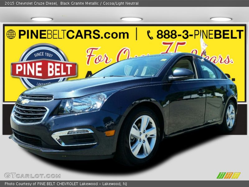 Black Granite Metallic / Cocoa/Light Neutral 2015 Chevrolet Cruze Diesel