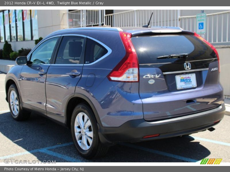 Twilight Blue Metallic / Gray 2012 Honda CR-V EX-L 4WD