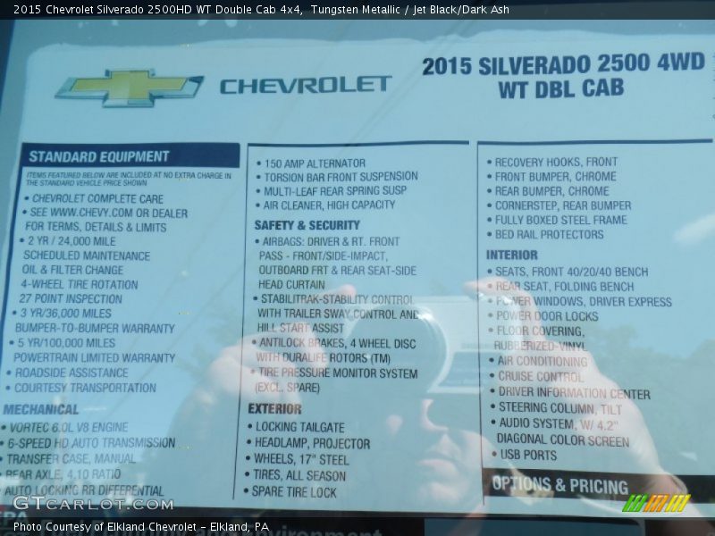 Tungsten Metallic / Jet Black/Dark Ash 2015 Chevrolet Silverado 2500HD WT Double Cab 4x4
