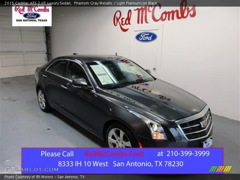 Phantom Gray Metallic / Light Platinum/Jet Black 2015 Cadillac ATS 2.0T Luxury Sedan