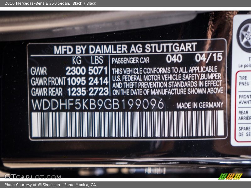 Black / Black 2016 Mercedes-Benz E 350 Sedan