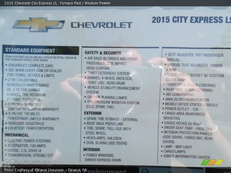 Furnace Red / Medium Pewter 2015 Chevrolet City Express LS