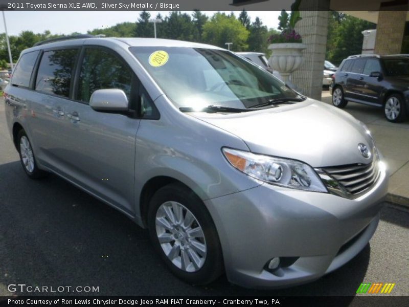 Silver Sky Metallic / Bisque 2011 Toyota Sienna XLE AWD
