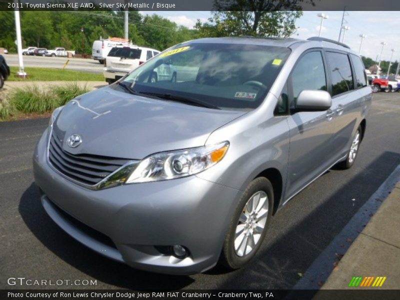 Silver Sky Metallic / Bisque 2011 Toyota Sienna XLE AWD