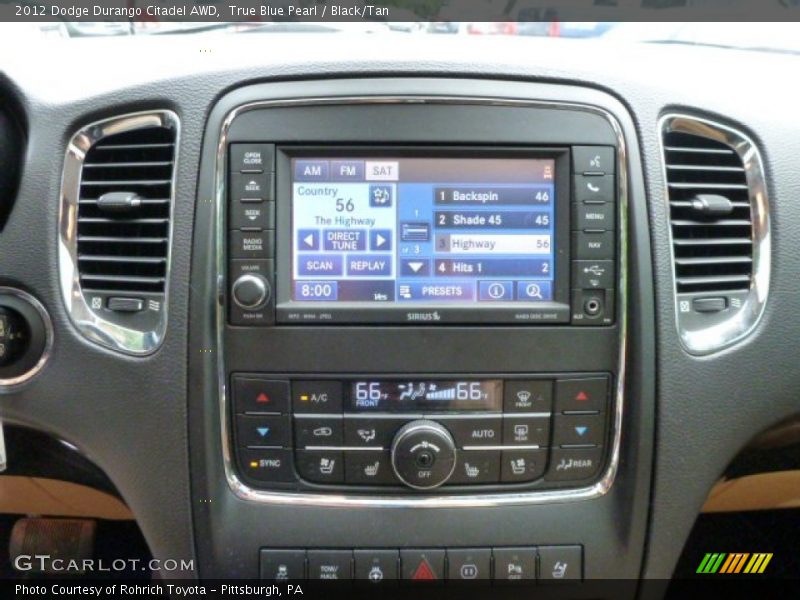 True Blue Pearl / Black/Tan 2012 Dodge Durango Citadel AWD