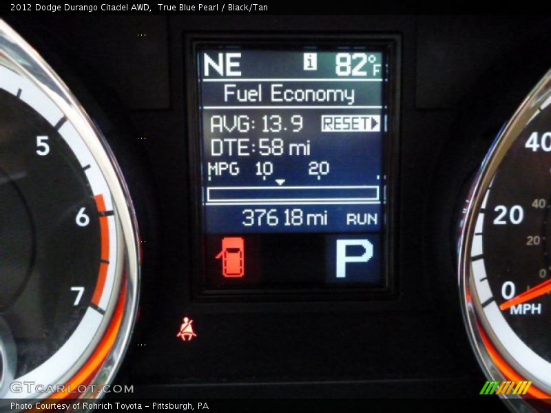 True Blue Pearl / Black/Tan 2012 Dodge Durango Citadel AWD