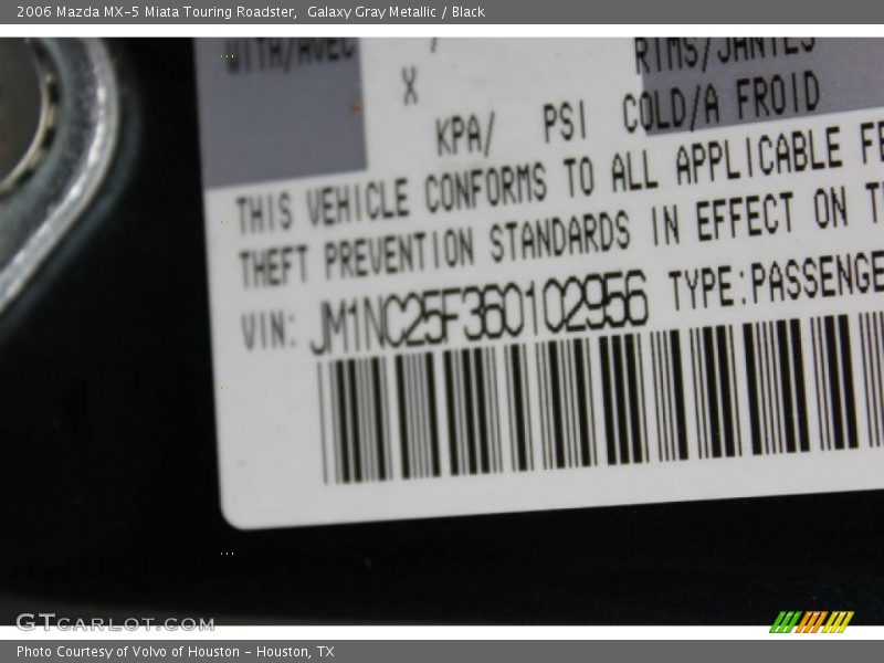 Galaxy Gray Metallic / Black 2006 Mazda MX-5 Miata Touring Roadster