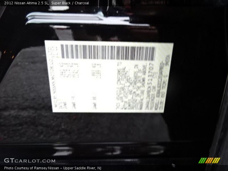 Super Black / Charcoal 2012 Nissan Altima 2.5 SL
