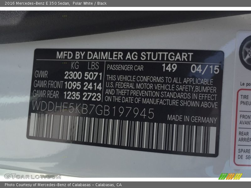 Polar White / Black 2016 Mercedes-Benz E 350 Sedan
