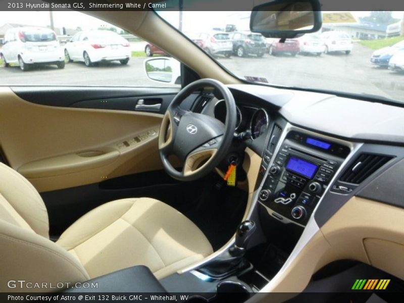 Shimmering White / Camel 2013 Hyundai Sonata GLS