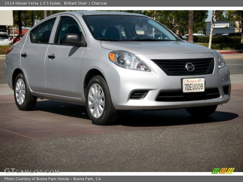 Brilliant Silver / Charcoal 2014 Nissan Versa 1.6 S Sedan