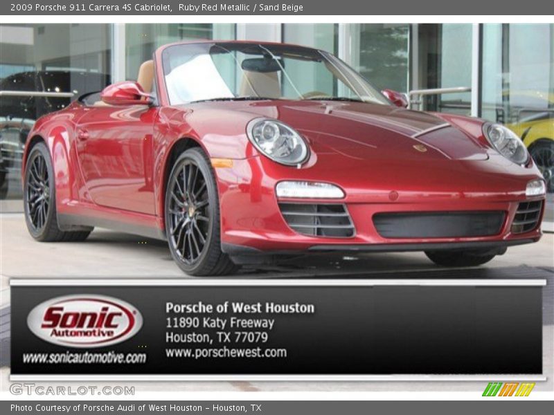 Ruby Red Metallic / Sand Beige 2009 Porsche 911 Carrera 4S Cabriolet