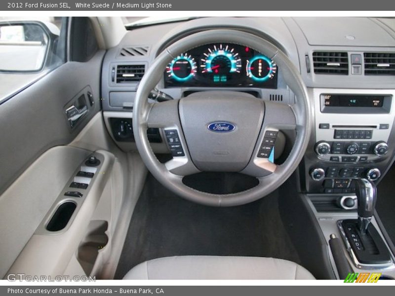 White Suede / Medium Light Stone 2012 Ford Fusion SEL