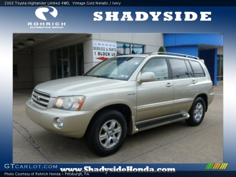 Vintage Gold Metallic / Ivory 2003 Toyota Highlander Limited 4WD