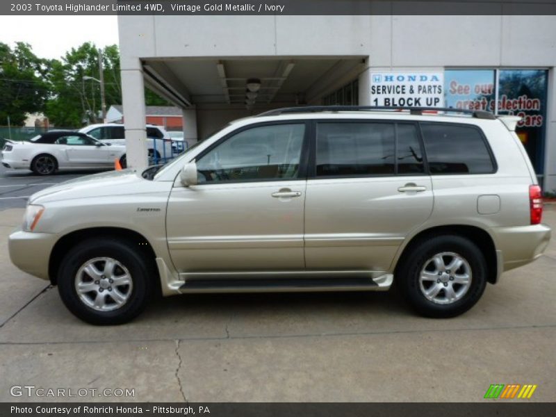 Vintage Gold Metallic / Ivory 2003 Toyota Highlander Limited 4WD