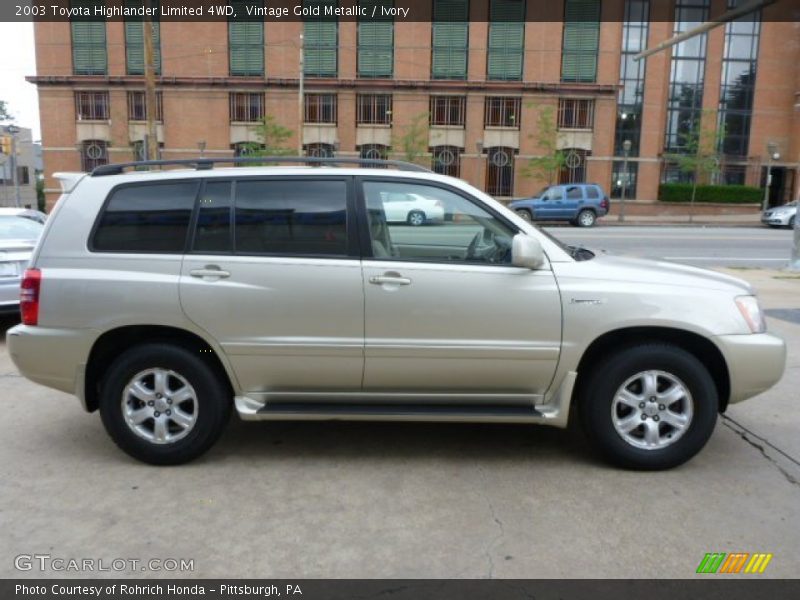 Vintage Gold Metallic / Ivory 2003 Toyota Highlander Limited 4WD