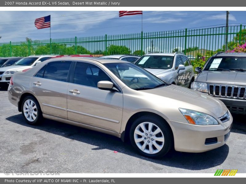 Desert Mist Metallic / Ivory 2007 Honda Accord EX-L V6 Sedan