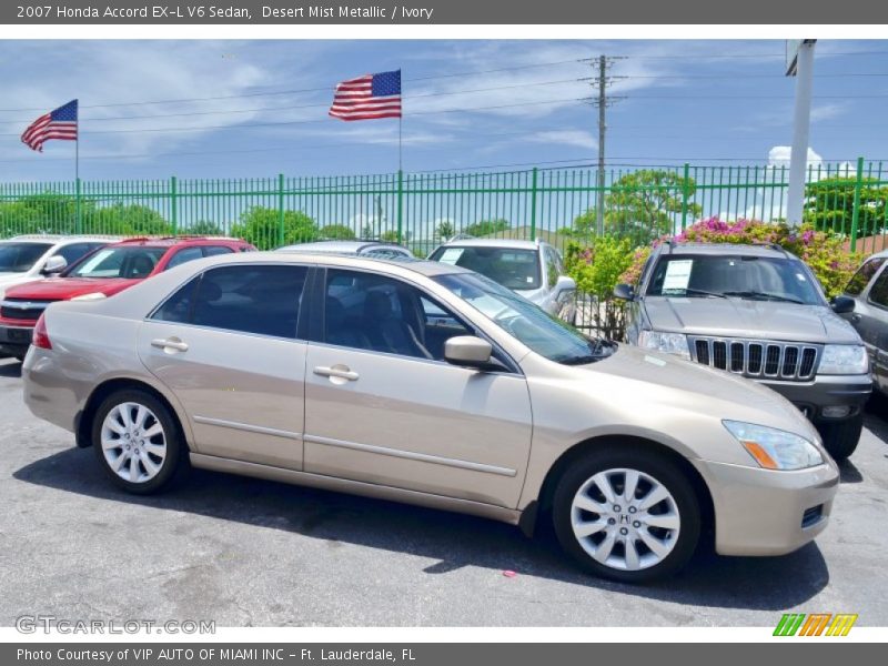 Desert Mist Metallic / Ivory 2007 Honda Accord EX-L V6 Sedan