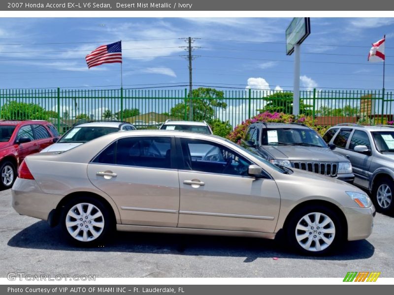 Desert Mist Metallic / Ivory 2007 Honda Accord EX-L V6 Sedan