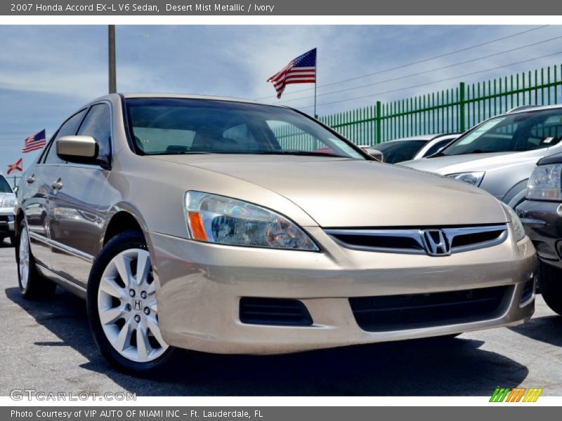 Desert Mist Metallic / Ivory 2007 Honda Accord EX-L V6 Sedan