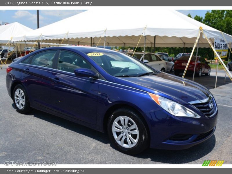 Pacific Blue Pearl / Gray 2012 Hyundai Sonata GLS