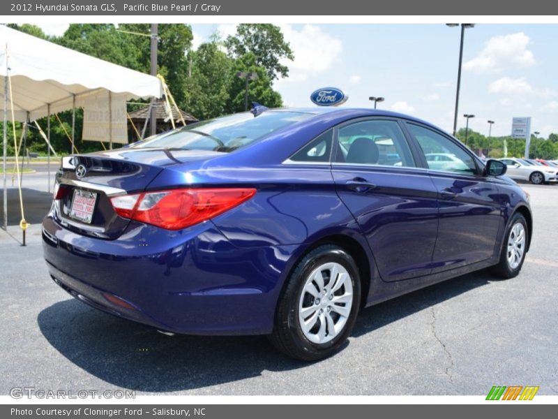 Pacific Blue Pearl / Gray 2012 Hyundai Sonata GLS