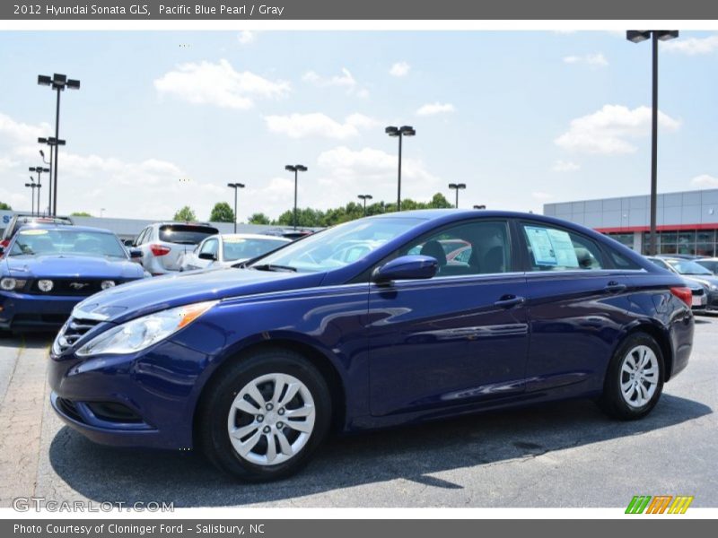 Pacific Blue Pearl / Gray 2012 Hyundai Sonata GLS