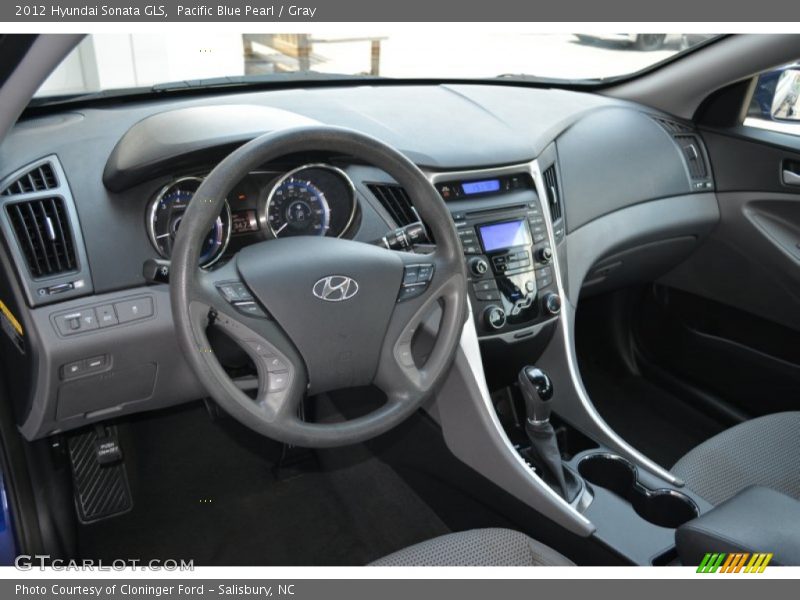 Pacific Blue Pearl / Gray 2012 Hyundai Sonata GLS
