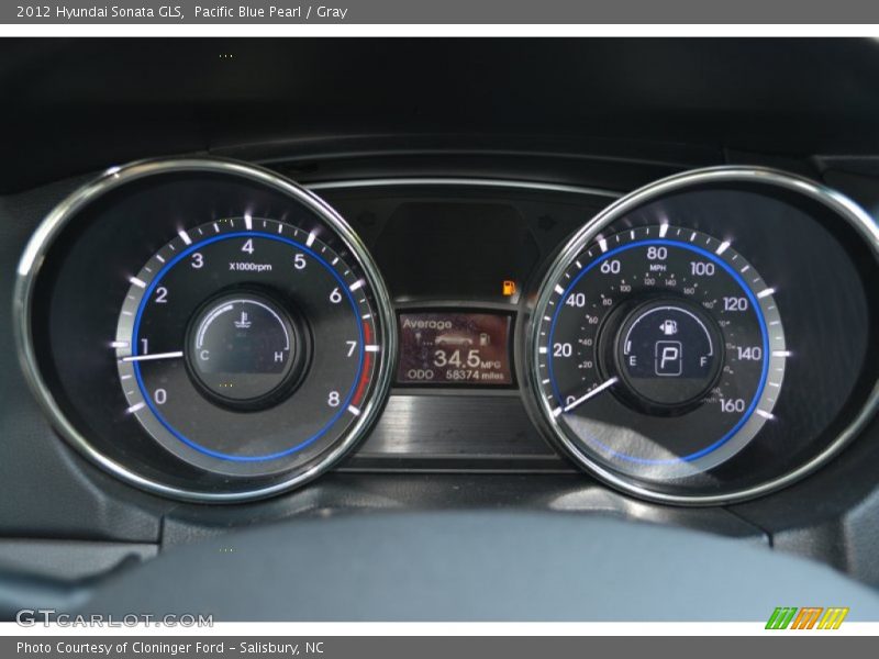 Pacific Blue Pearl / Gray 2012 Hyundai Sonata GLS