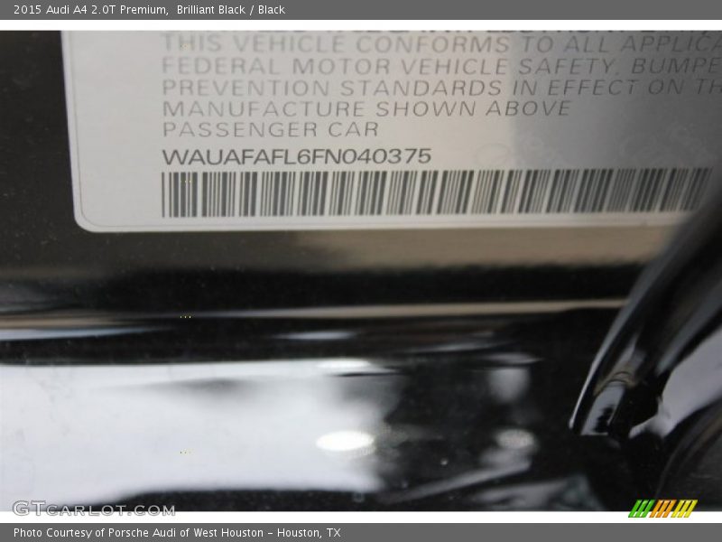 Brilliant Black / Black 2015 Audi A4 2.0T Premium