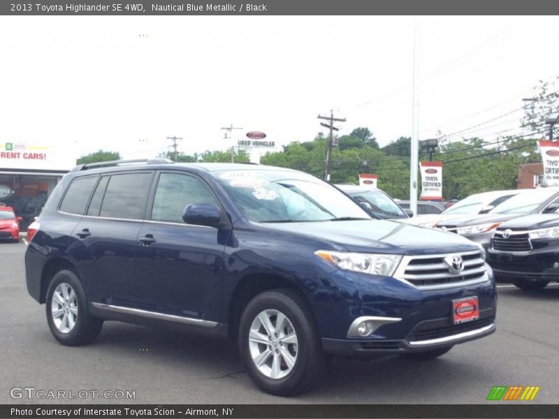 Nautical Blue Metallic / Black 2013 Toyota Highlander SE 4WD