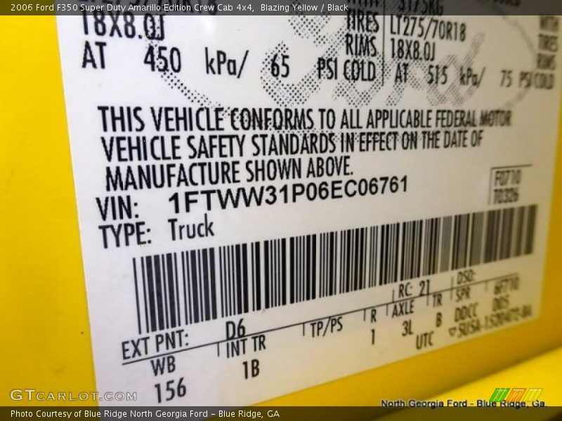 Blazing Yellow / Black 2006 Ford F350 Super Duty Amarillo Edition Crew Cab 4x4