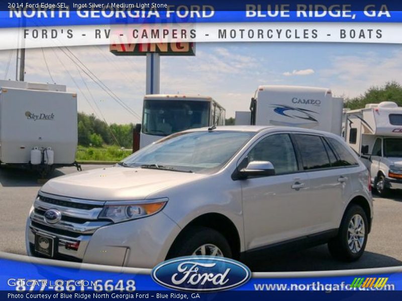 Ingot Silver / Medium Light Stone 2014 Ford Edge SEL