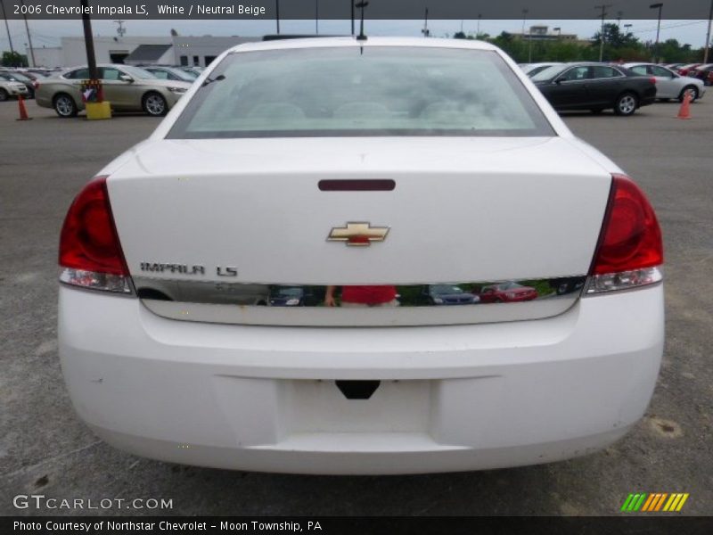 White / Neutral Beige 2006 Chevrolet Impala LS