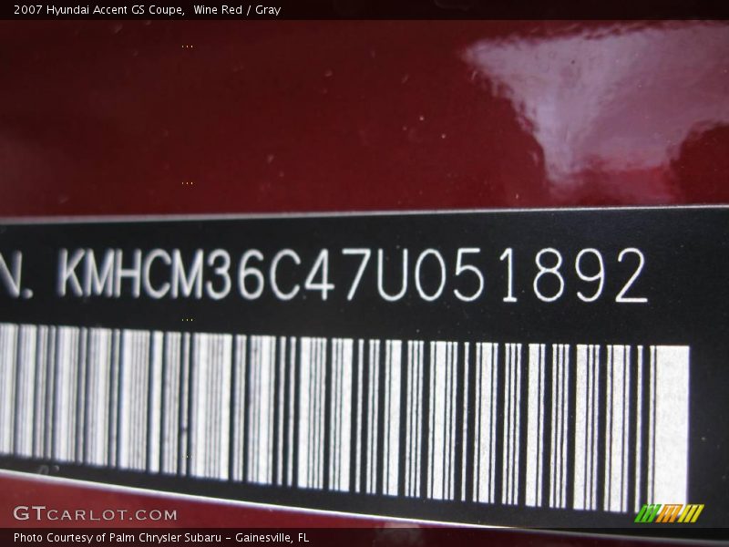 Wine Red / Gray 2007 Hyundai Accent GS Coupe