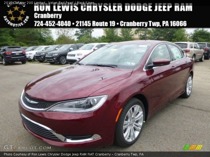 Velvet Red Pearl / Black/Linen 2015 Chrysler 200 Limited