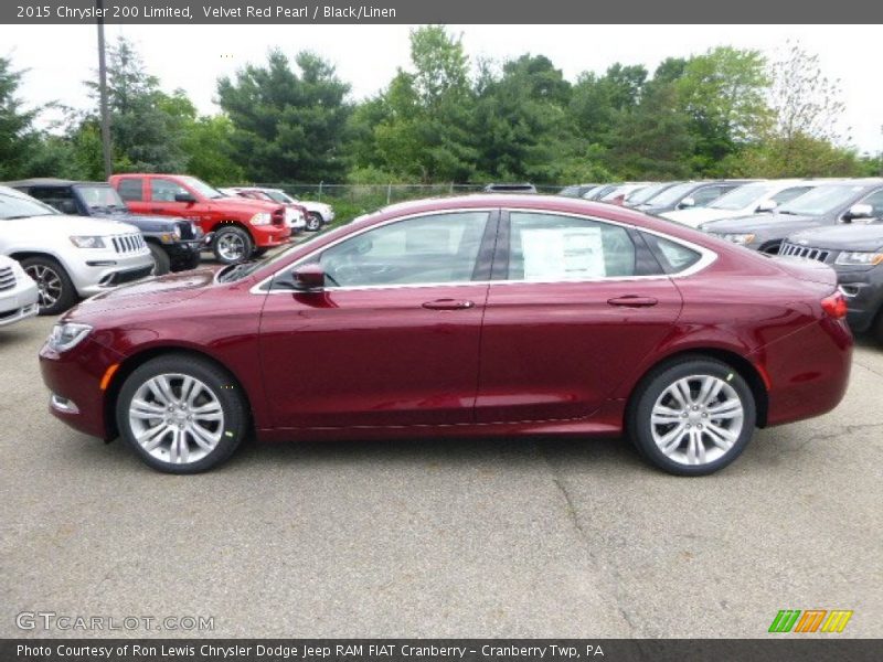 Velvet Red Pearl / Black/Linen 2015 Chrysler 200 Limited